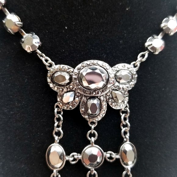 Vtg Carolee Lux Black Rhinestone Necklace EUC - Picture 5 of 13